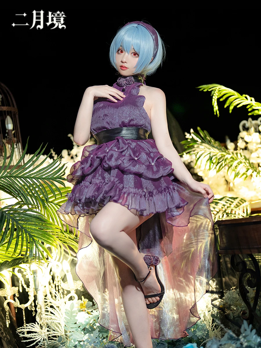 February Realm Ayanami Flower Language Cos Dress Female Eva New Century Gospel Warrior Same Style Cosplay Dress