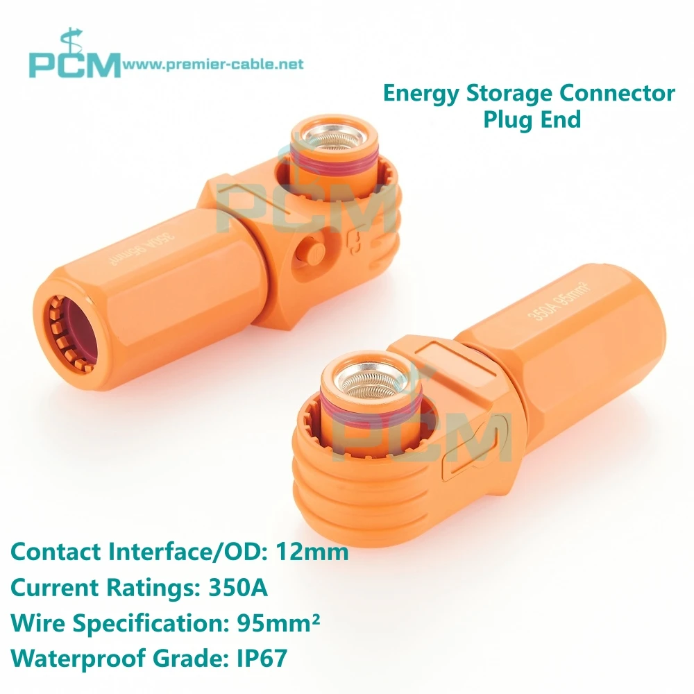 12mm Energy Storage Connector 350A 95mm² High Current Quick Plug Terminal for DC Busbar Industrial UPS EV Battery ESS Container