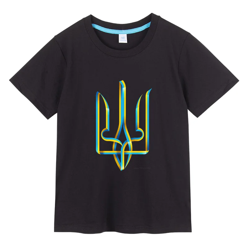 Ukraine logo Children T Shirt Ukrainian Boy Girl T-Shirt Harajuku 90s Tee Souvenir Summer Cotton Short Sleeve T-Shirts