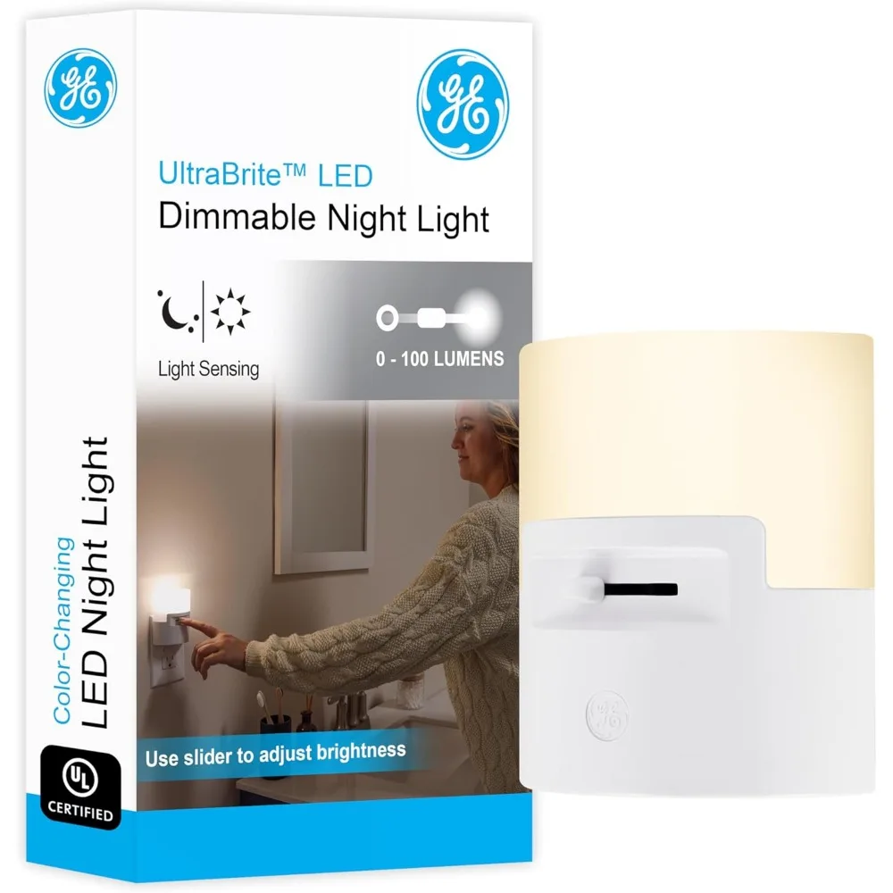 

Dimmable Plug-in LED Night Light with Dusk to Dawn Sensor 100 Lumens for Bedroom Bathroom Nursery Kitchen Hallway