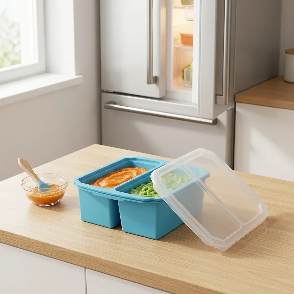 500ml Silicone Baby Food Freezer Tray With Lid For Meal Prep Storage