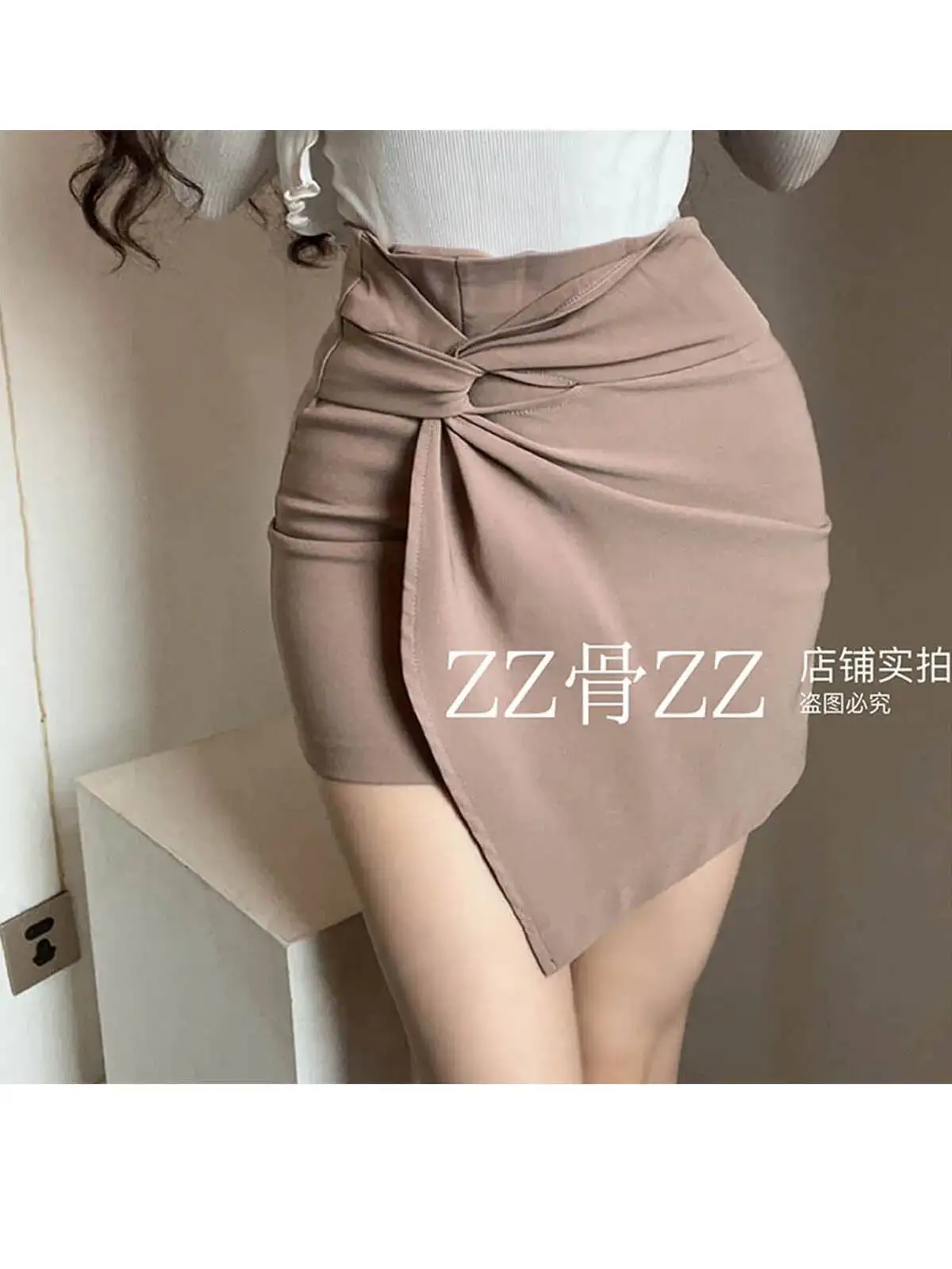 Summer New Style Fashion Mature Twisted Irregular High Waist Pure Desire Women's Style Half Skirt Sweet Women Skirts PJ8U