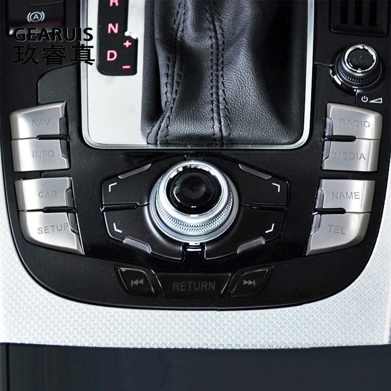 Car Control Knob Joystick Center Button switch Sticker Gear Shift Panel For Audi A4 B8 A5 2009-2016 Interior Auto Accessories