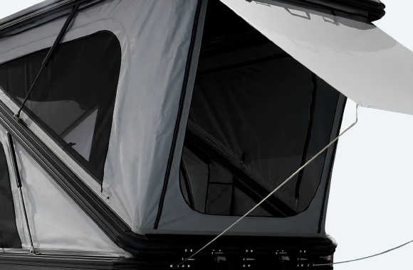 Aluminum Hard Shell Rooftop Tent with Z-Shape Waterproof Oxford & Canvas Fabric for 4x4 Offroad Outdoor Camping