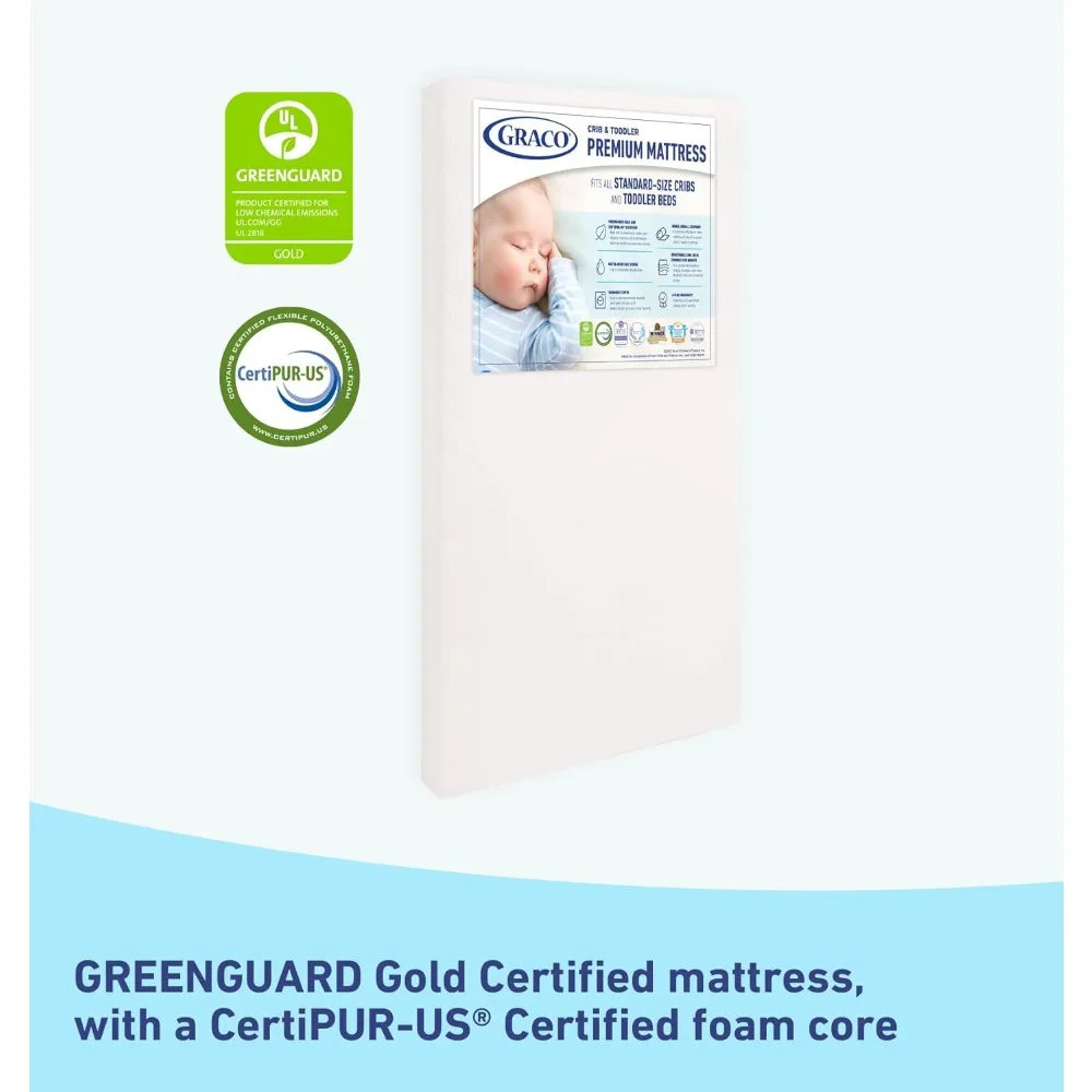 Advanced crib, GREENGUARD Gold Certification, Waterproof Sleep Surface, Machine Washable Shell, Easy to Care for