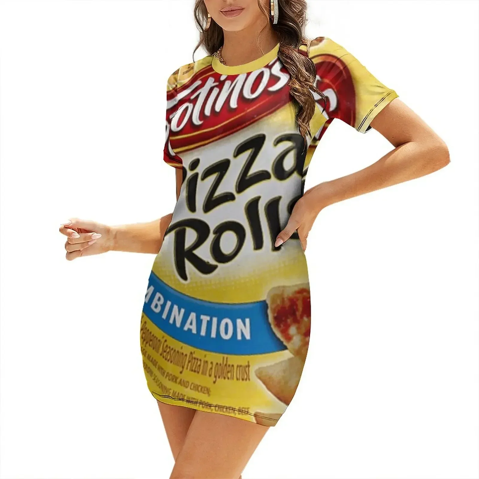 

Pizza rolls combination pepperoni pizza frozen microwave oven toaster Short-Sleeved Dress women's clothing korea stylish