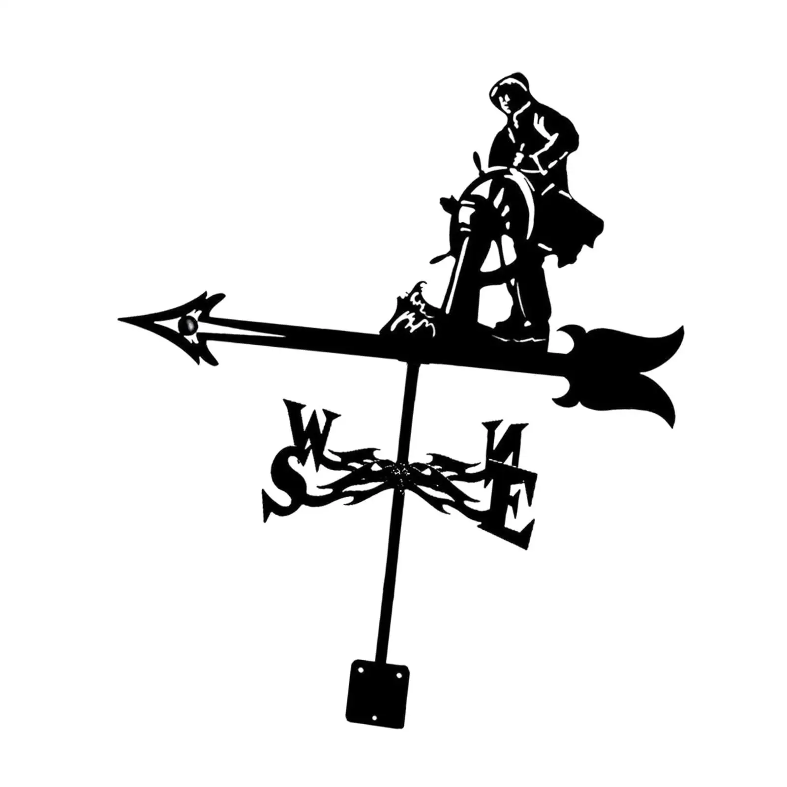 Metal Weathervane Retro Wind Direction Indicator for Farmhouse Terrace Farm view 2