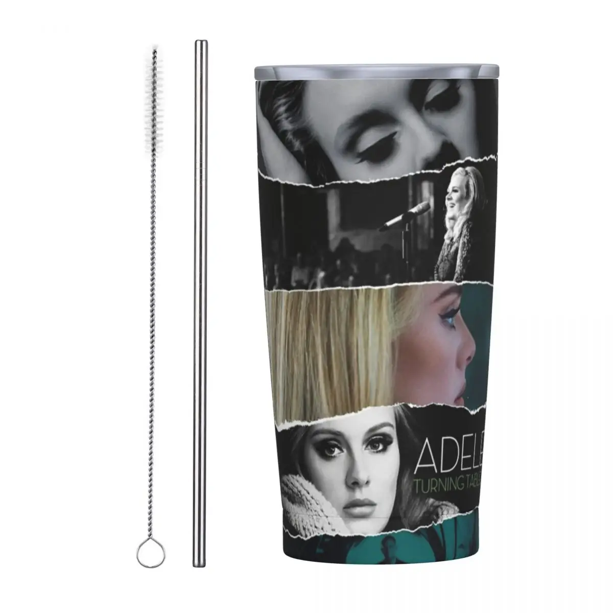 Adele Singer Insulated Tumbler with Straws Music Album Tour Stainless Steel Coffee Mugs Office Home Car Bottle Cups 20oz