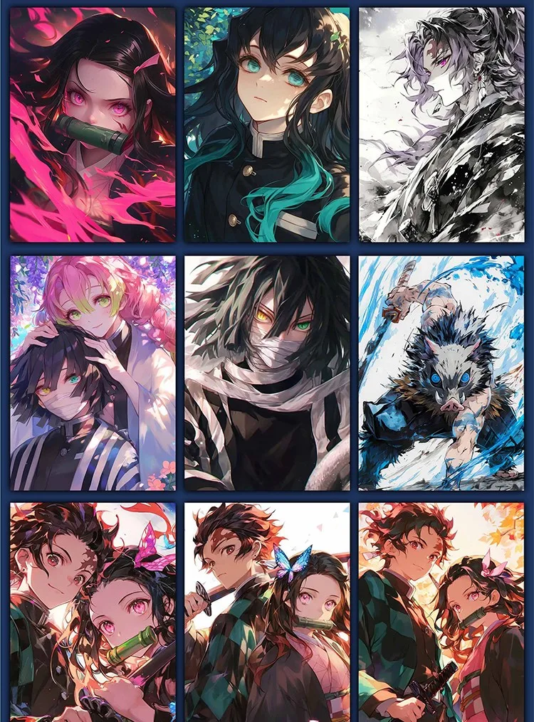 New Demon Slayer B5 Double Sided Collection Card Kimetsu No Yaiba Tanjirou Kamado Nezuko Anime Character Card Children Toy Gift