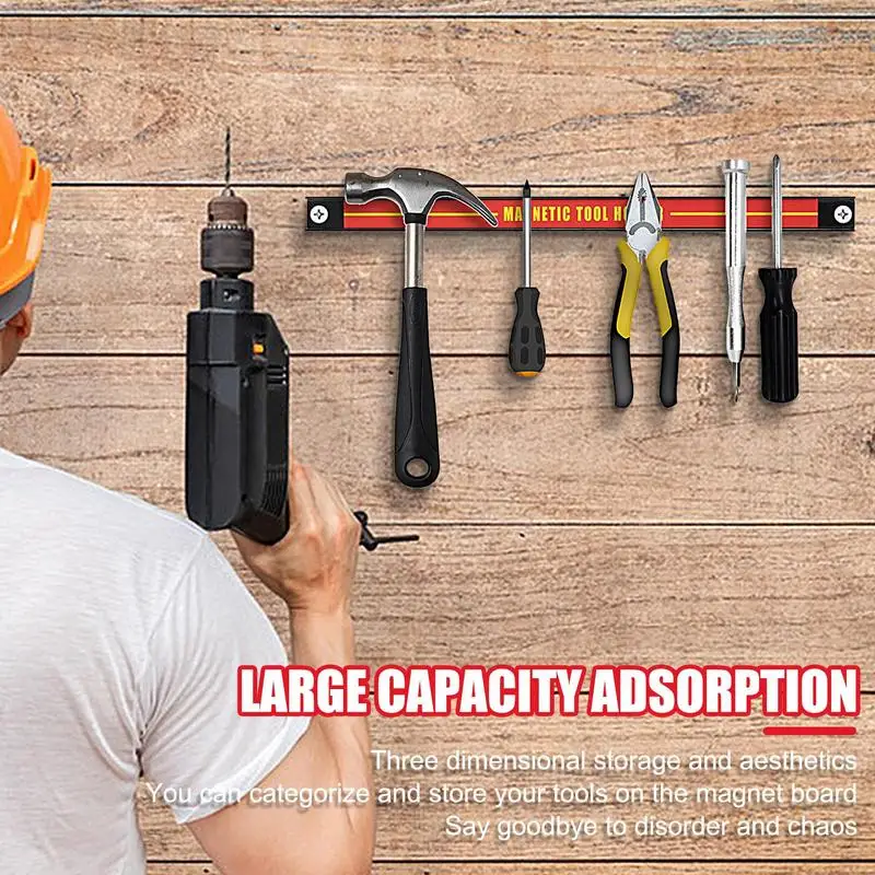 Magnetic Tool Holder,Heavy-duty Magnet Tool Bar Strip Rack,Wrench Organizer Wall Mounted Storage Tool Bar Strip Rack Space-Save