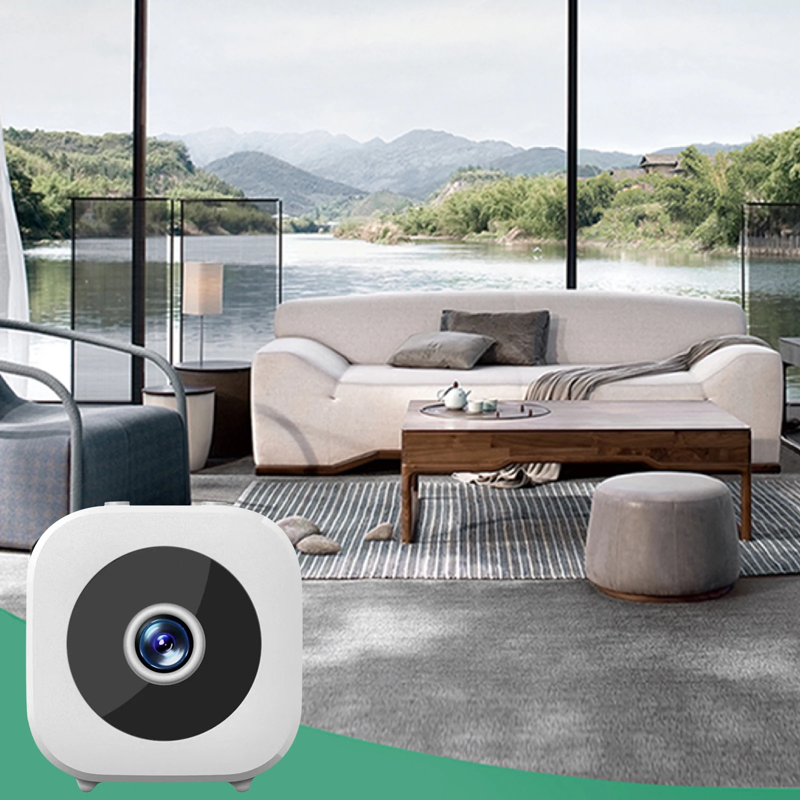 Cámara de seguridad inalámbrica inteligente, recargable, WiFi, vigilancia doméstica, detección de movimiento, Mini cámara HD para Patio, porche, interior