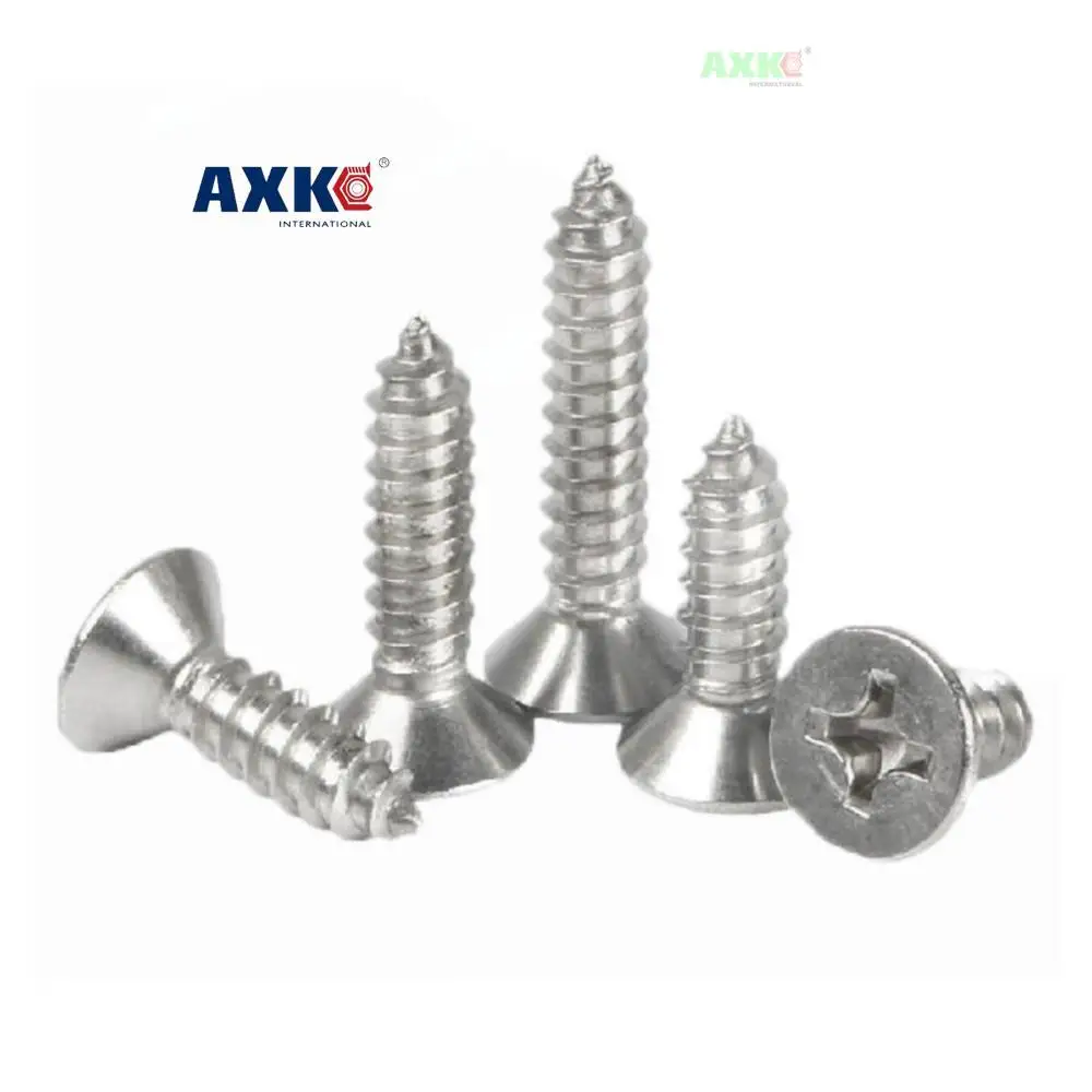 1000pcs/lot  M1 M1.2 M1.4 M1.7 M2 M2.6  Mini 304 stainless steel Cross Phillips Flat Countersunk Head Self-tapping Wood Screw