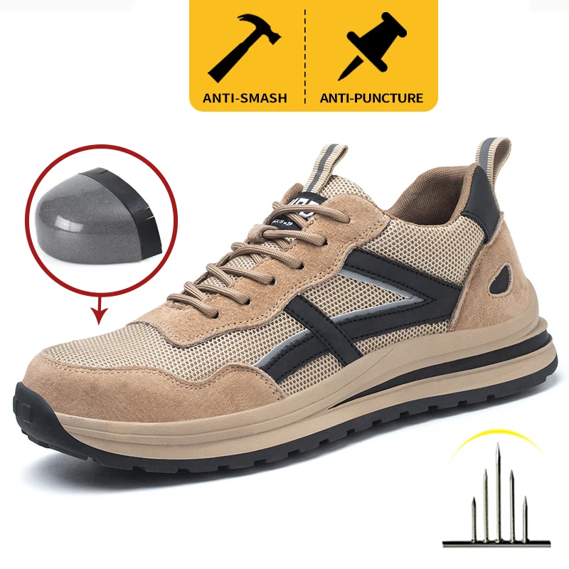Safety Shoes, Men's Protective Shoes, anti Smash and anti Stab Work Shoes, Steel Toe Protective Boots