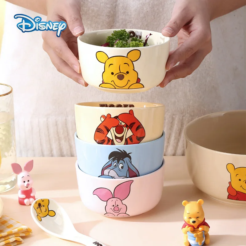 Disney Mickey Mouse Winnie the Pooh Cartoon Tableware Children's Bowl Mickey Minnie Daisy Donald Duck Rice Bowl Tableware