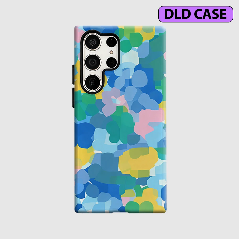 Pastel Blob Phone Case for Samsung Galaxy S26 S25 Ultra S24 S23 Ultra Plus Shockproof Double Layer Tough Back Cover