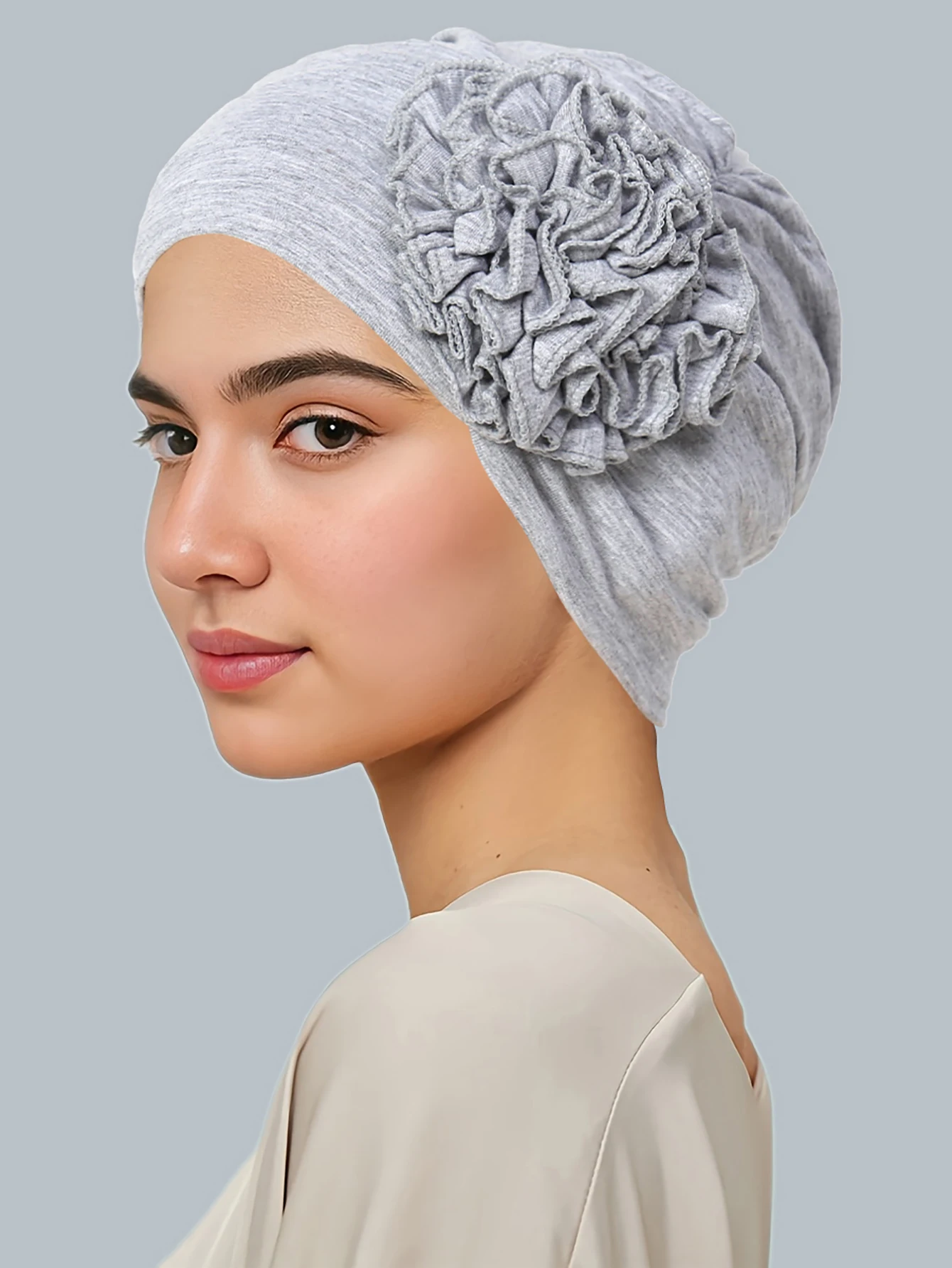 Women\'s Muslim Hijab Cancer Chemo Caps Flower Turban Cap Hair Loss Headscarf Elastic Trendy Ladies Hijabs Bonnet Headwear