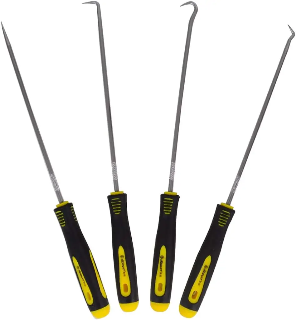 

4-Piece Long Pick and Hook Tool Set for Precision Work, Durable & Versatile