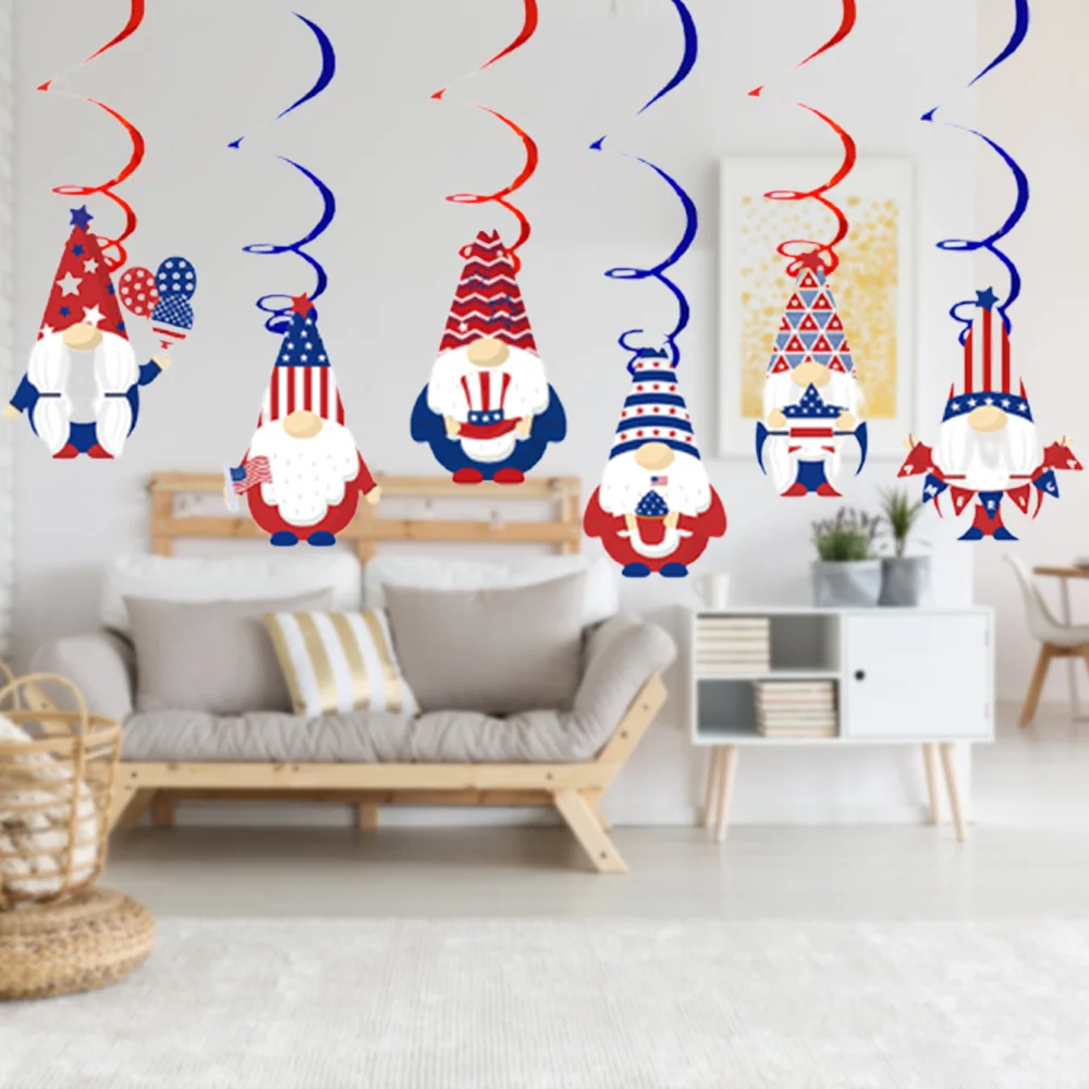 Patriotic Hanging Swirls Pendant No Deformation and Colorfast Pendant for Decorating Patriotic Event