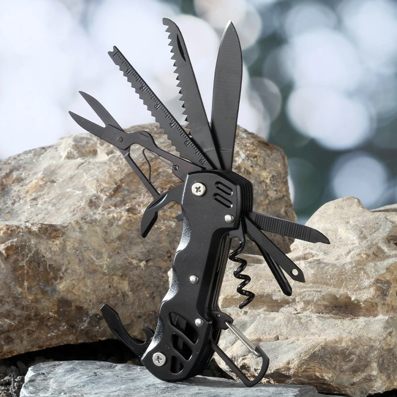 Outdoor Multifunctional Pocket Knife Swiss Army Knife Portable Field Survival Folding Knife Bottle Opener EDC Combination Tool