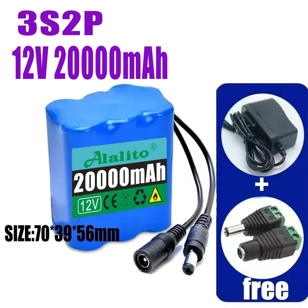 3s3p 12V 30Ah battery pack 18650 lithium ion 12V 30000mAh DC12.6V super large capacity rechargeable battery with BMS + charger