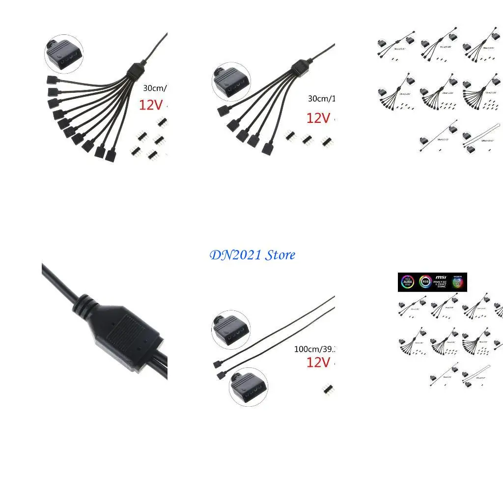 F3KE 12V 4PIN RGB SPLITTER CABE