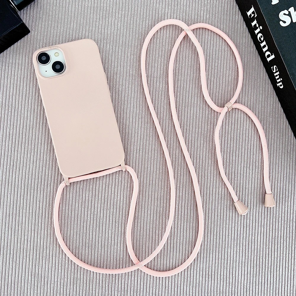 Crossbody-Lanyard-Schlauchhülle aus Flüssigsilikon für iPhone 16 Plus 11 12 Mini 18 17 15 14 13 Pro Max Air mit Halskettenband Weiche Hülle – Detail 11