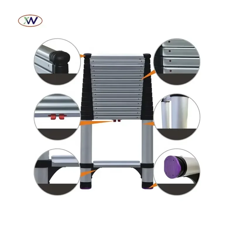 Low Price Retractable Durable Ladder Safe Home Ladder Collapsible Aluminum Ladder