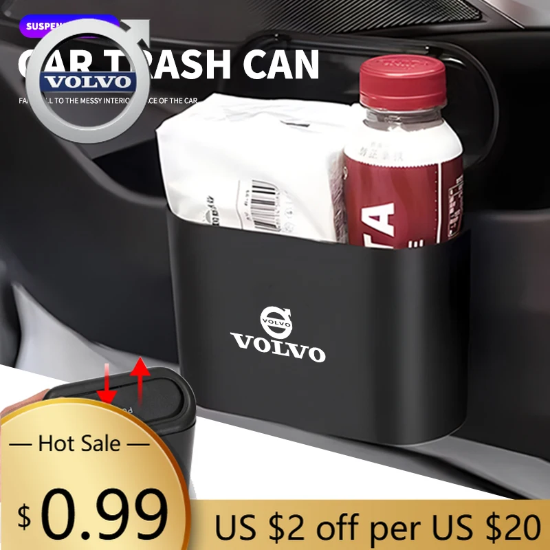 

Крышки ступицы 1 шт. портативный автомобильный контейнер подвесной автоматический мусорный бак ABS ящик для хранения для Volvo XC90 V90 V60 XC60 V40 S80 S60 S90 C40 XC40 V70 X