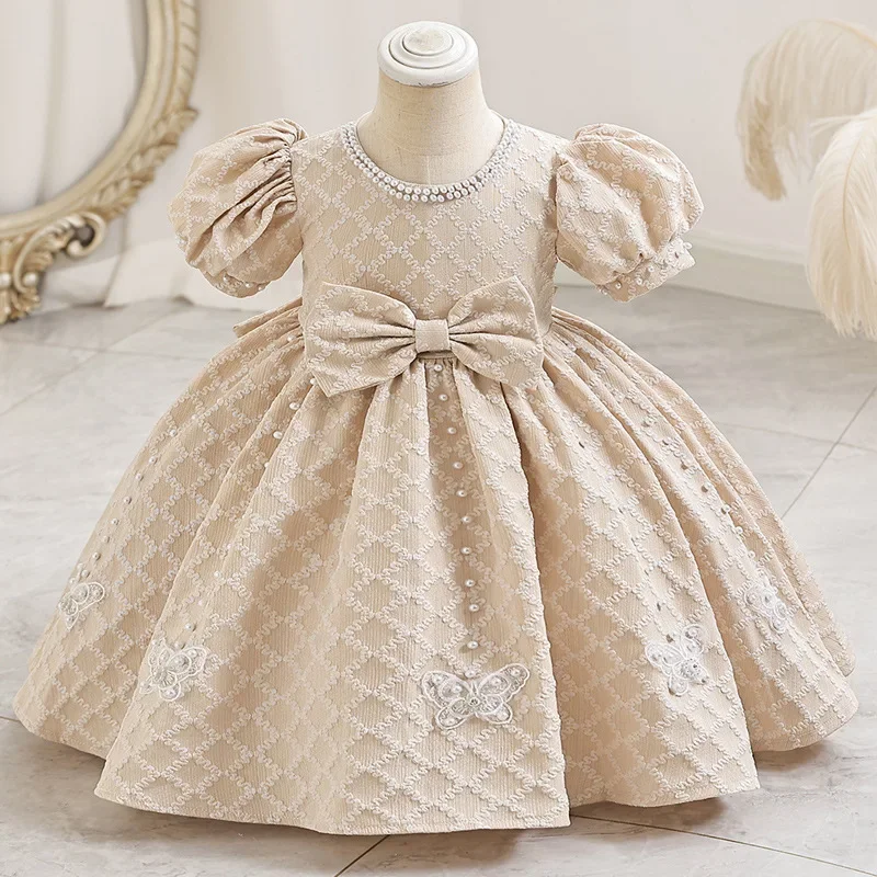 Children's Princess  Little Girl Wedding   Kindergarten Performance Costume Mesh Puffy  Cross-border Style Dress