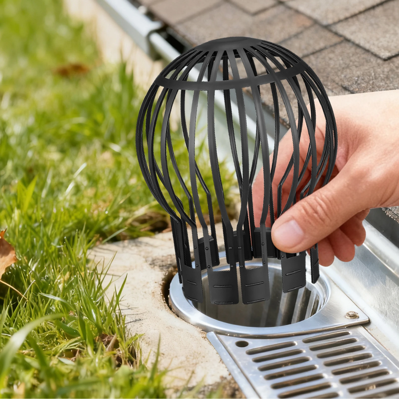 

8 pcs Gutter Downspout Guards Lightweight Compact Design For Roof Drainage Filter Cover Leaves Debris Blockage Prevention