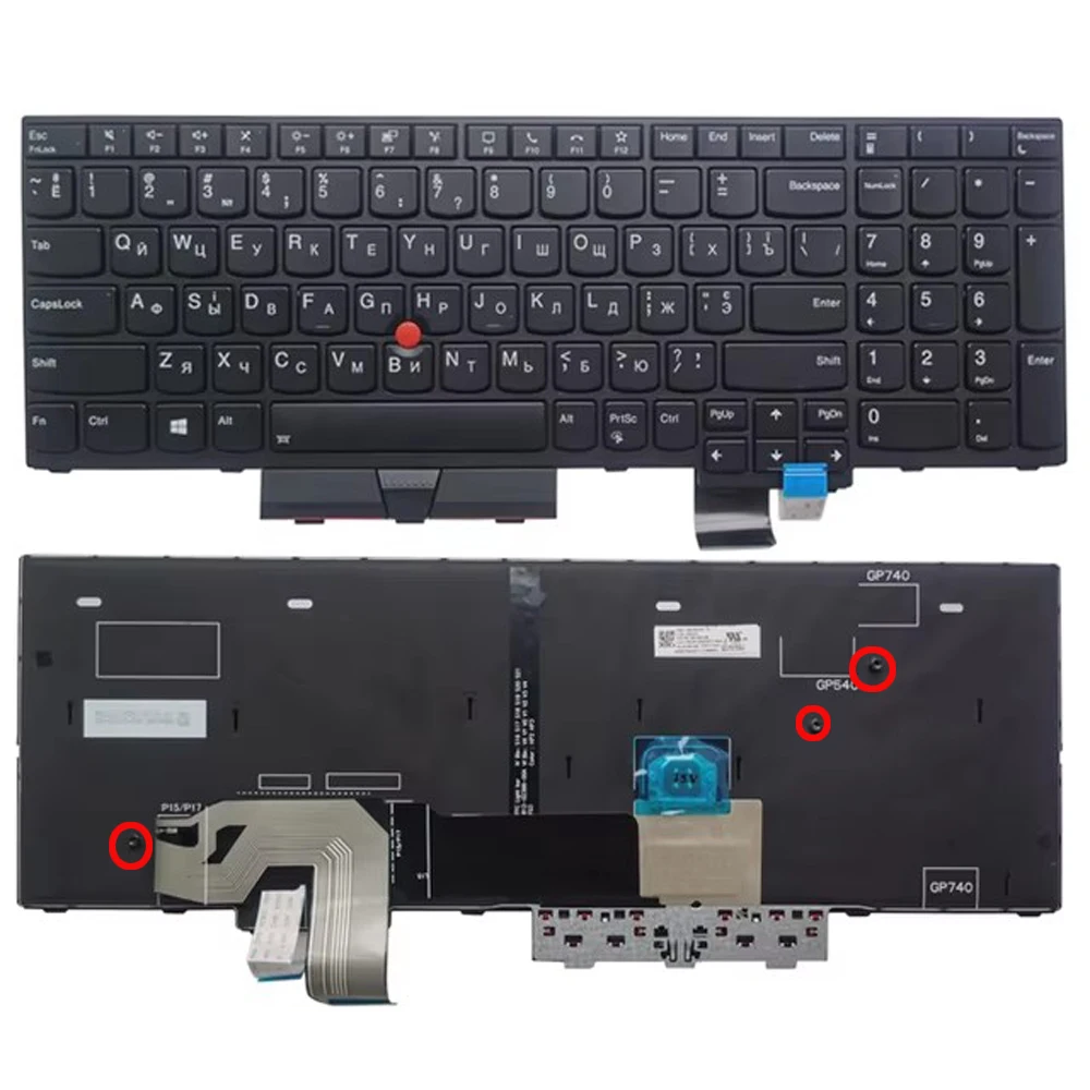 

Русская клавиатура-указатель с подсветкой для ноутбука Lenovo Thinkpad P17 Gen 2, P15 Gen 2, T15g Gen 2, с подсветкой