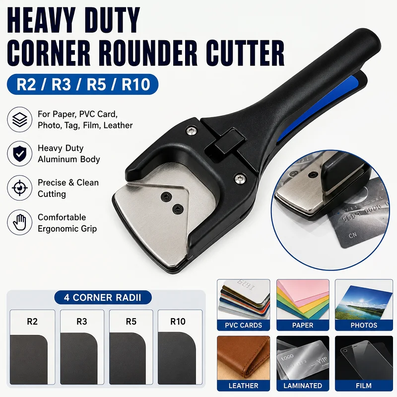 Heavy Duty Corner Rounder Cutter R2 R3 R5 R10 for PVC Cards, Paper, Photos & Leather