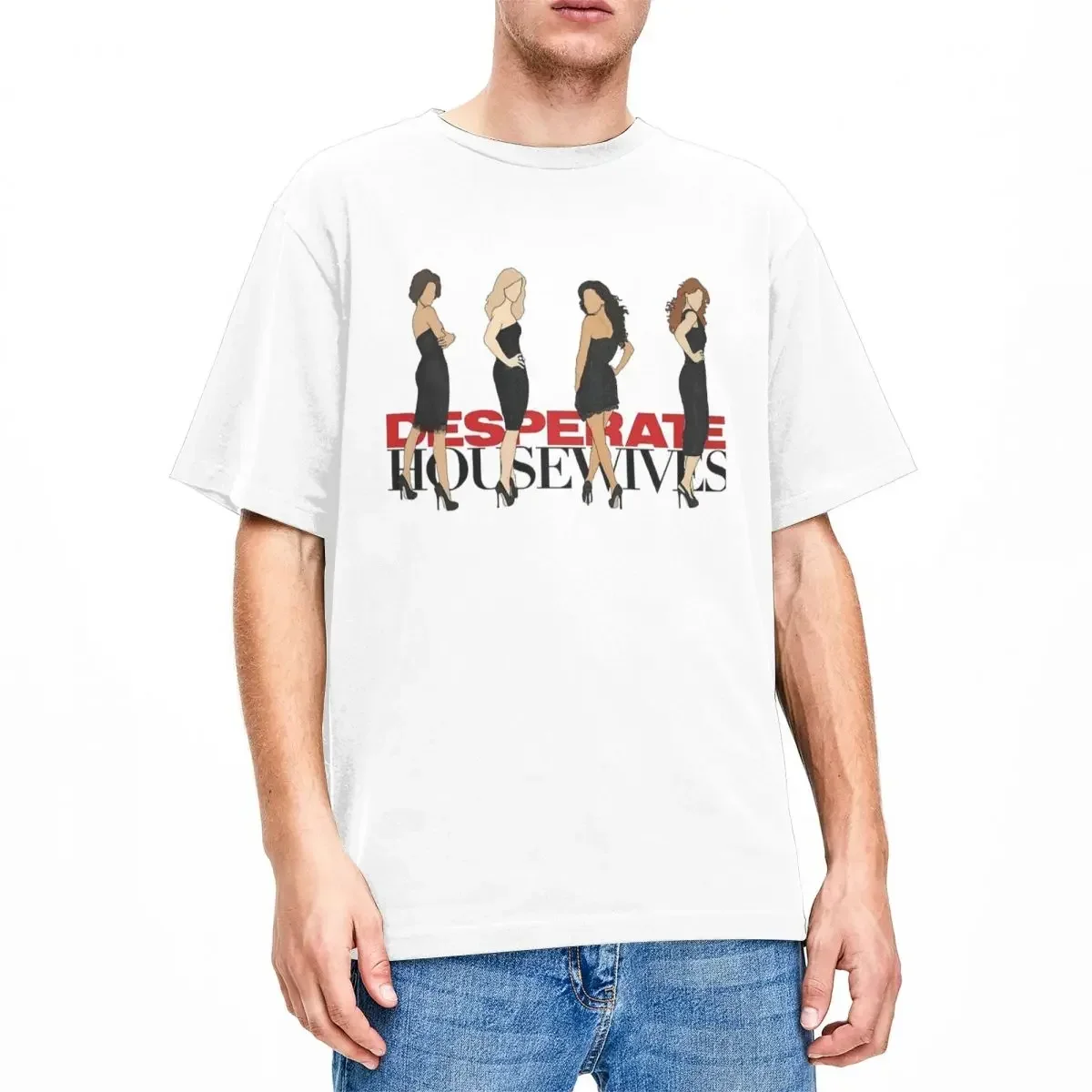 2024 Hot Popular Top Desperate Housewives Stuff  men TV Series Humor Pure Tee Shirt Round Neck Short Sleeve Adult Clothes Sleeve