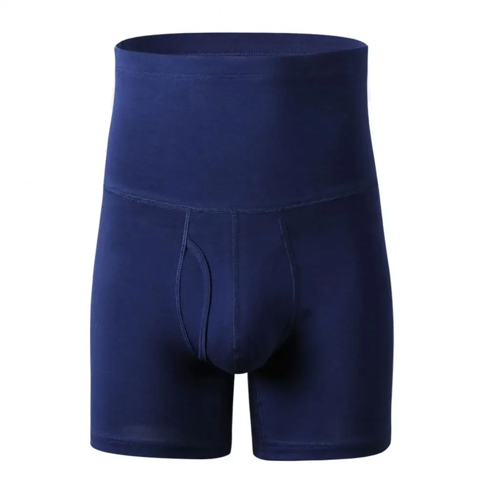 Uitgesneden onderbroek uit één stuk Hoge taille Katoenen onderbroek voor heren Warme ademende elastische sportshorts Heren Naadloze lange boxers