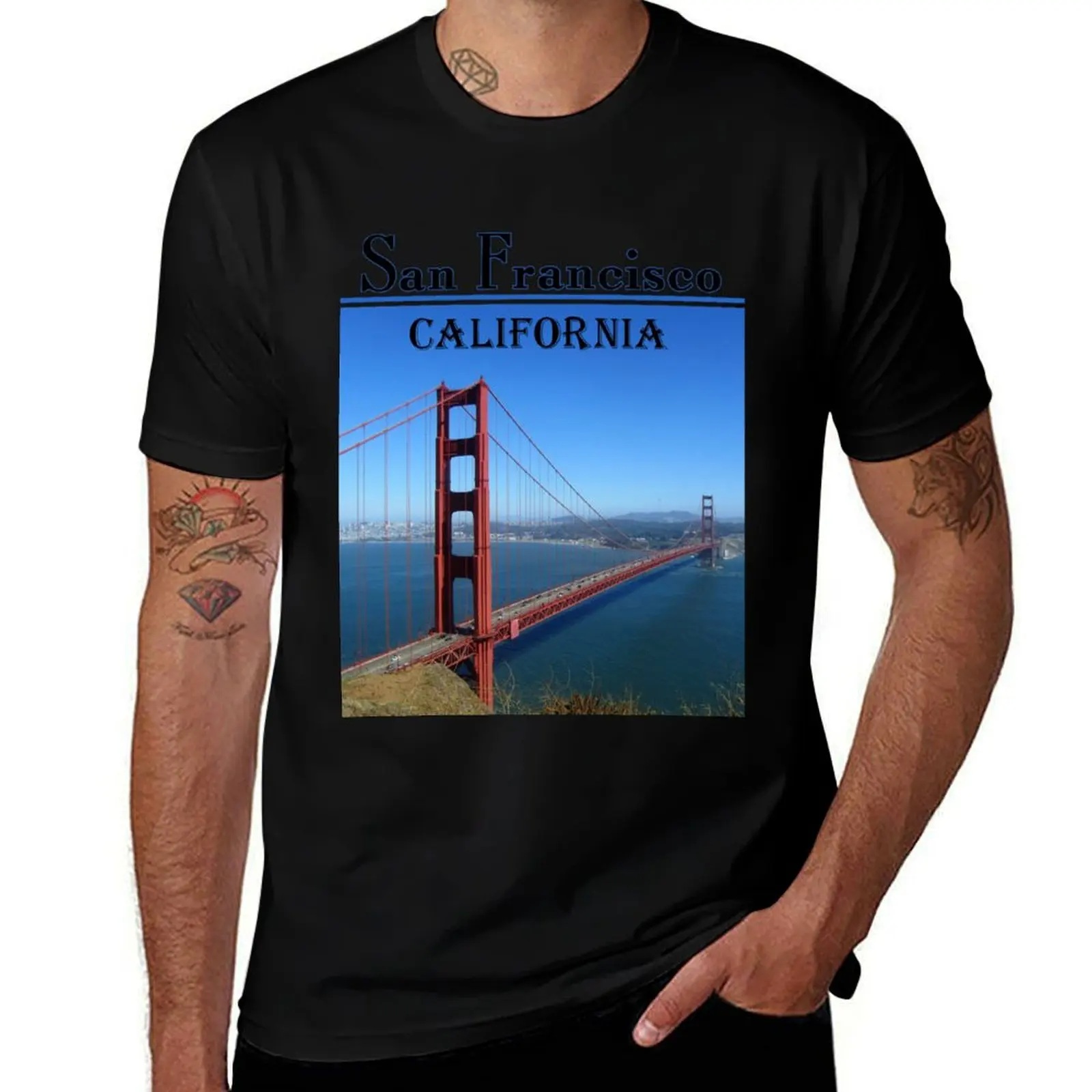 

San Francisco, California - Golden Gate Bridge T-Shirt man tshirt t shirts with prints T-shirt