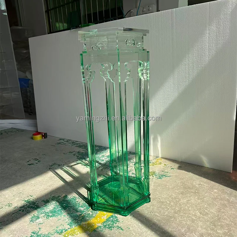 New Design New Chinese Style Acrylic Potted Plant Rack Hexagonal Shape Green Plant Rack for Balcony and Inside Room