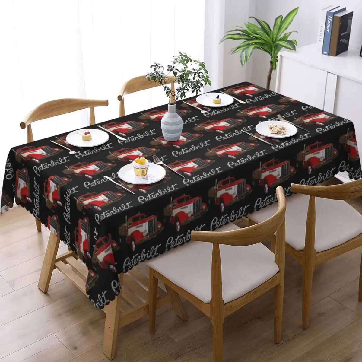 1939 Peterbilt Model 334 Stake Bed Custom Rectangular Tablecloth Oilproof Table Cover for Dining Events Table Cloth
