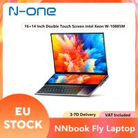 N-one Nbook Fly Laptop Intel Xeon W-10885M 16+14 Inch Double Touch Screen Windows 11 Pro 16 GB DDR4 1 TB SSD Gaming Computer