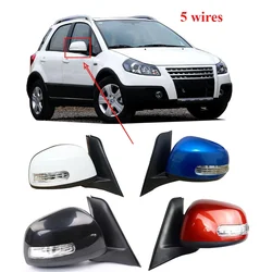 1 Piece Side Mirror for Suzuki SX4 Rear View Glass Assy for 5 Wires L or R Door Mirror with Led Lamp Reflector Mirror