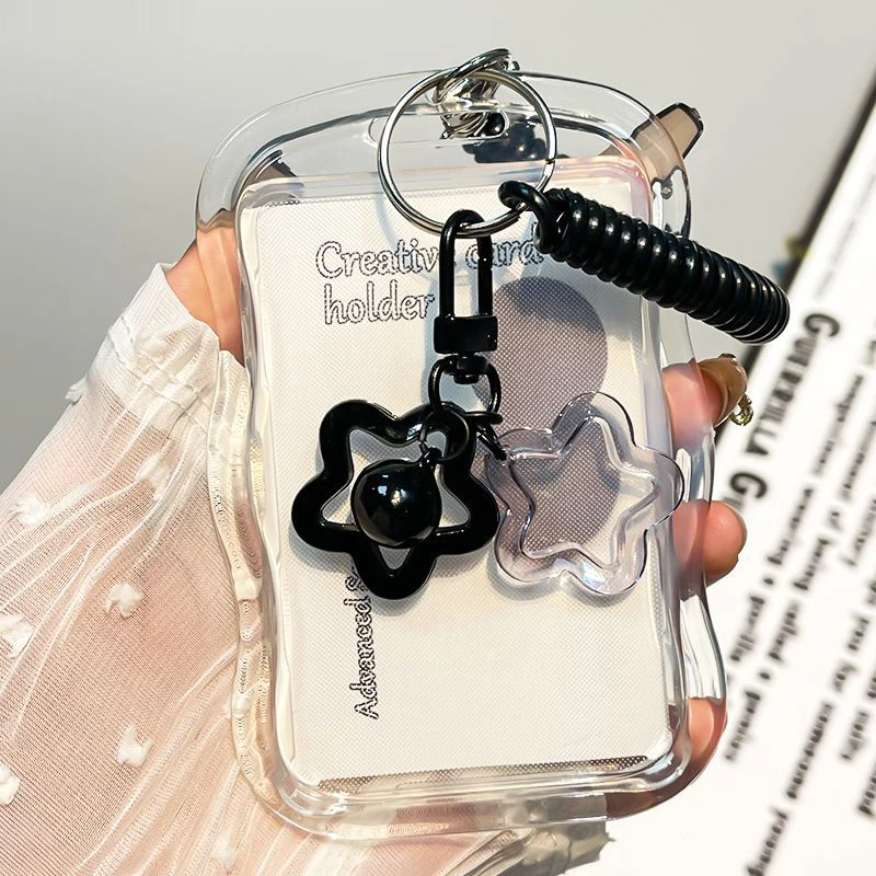 Transparent Acrylic Kpop Photocard Holder Card Holder Star Keychain Photo Protective Cover Bus Card Student Card Case