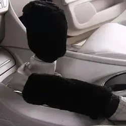 2Pcs Car Handbrake Grip Covers Gear Shift Knob Cover Handle Plush Sleeve Soft Warm Hand Brake Car Accessories for Girls