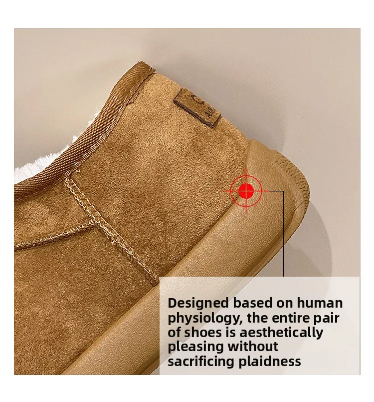 2026 Warme Bequeme Schuhe Damen Mode Kurze Schuhe Neue Winter Warme Stiefel Pelz Damen Schneestiefel – Detail 15