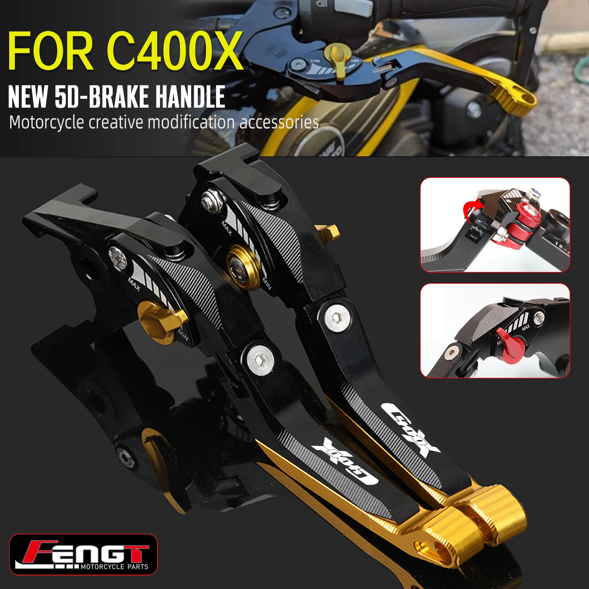 

NEW 5D Brake Levers For BMW C400X 2019-2025 C 400X C400 X Motor Adjustable Folding Handle Lever Brake Clutch Lever Set