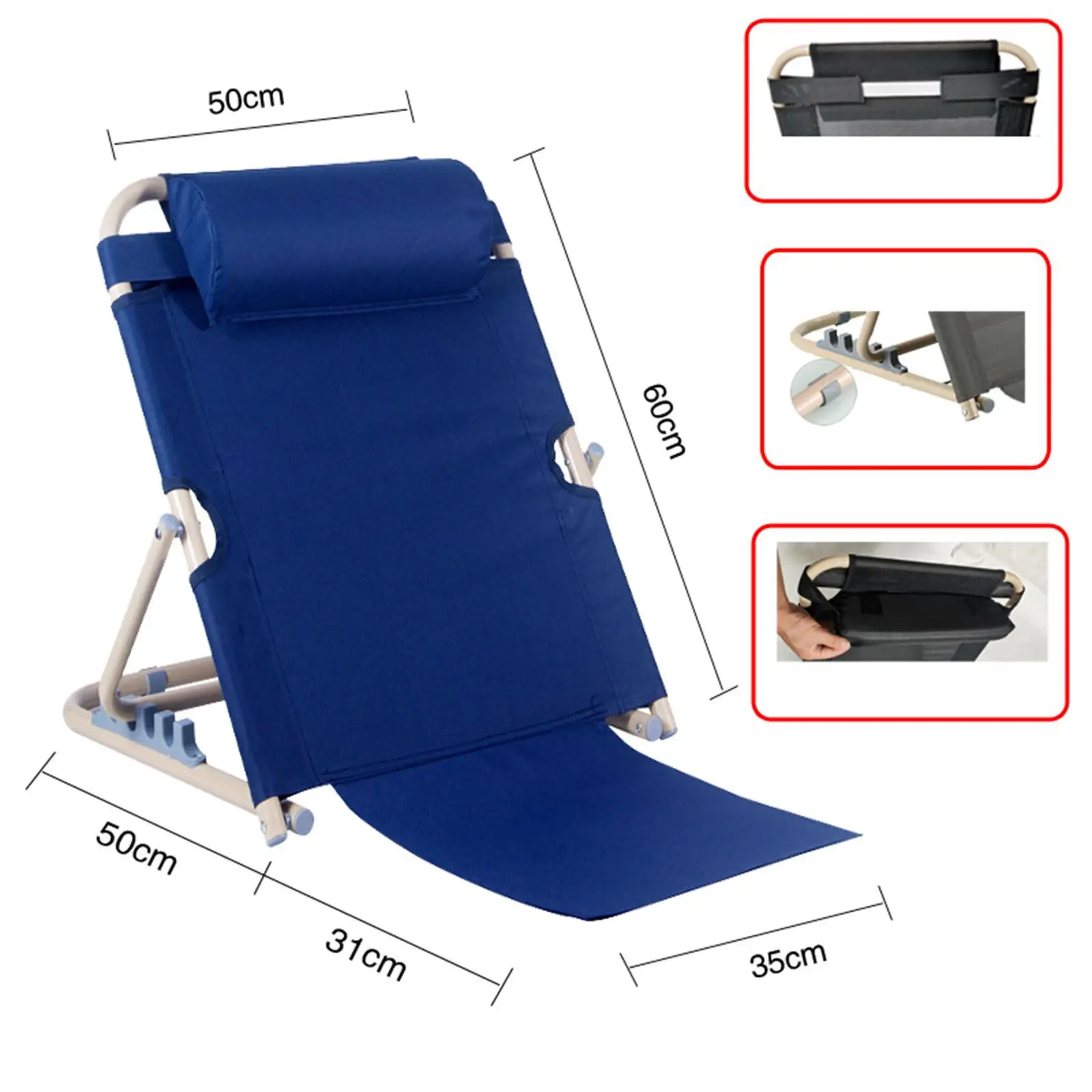 Lifting Bed Backrest with Pillow Adjustable Nursing Backrest for Adult