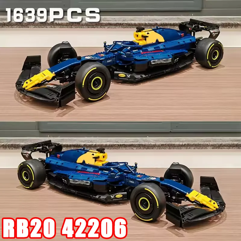 Nouveau modèle technique 1639PCS RB20 F1 Race Car 42206 Kit de construction Modèle réduit de voiture de sport à collectionner Kit détaillé Superbe cadeau Jouet Décoration