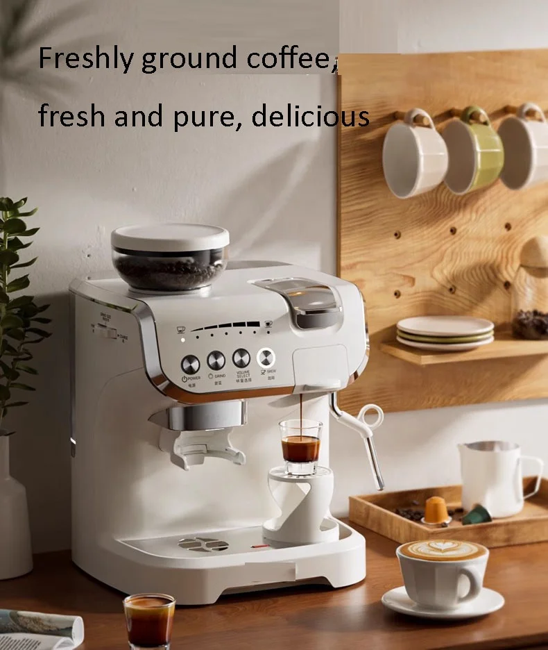 Capsule Coffee Machine Automatic Coffee Machine With Large Bean Capacity 150g Electric Capsule Coffee Maker With Grinder Frother