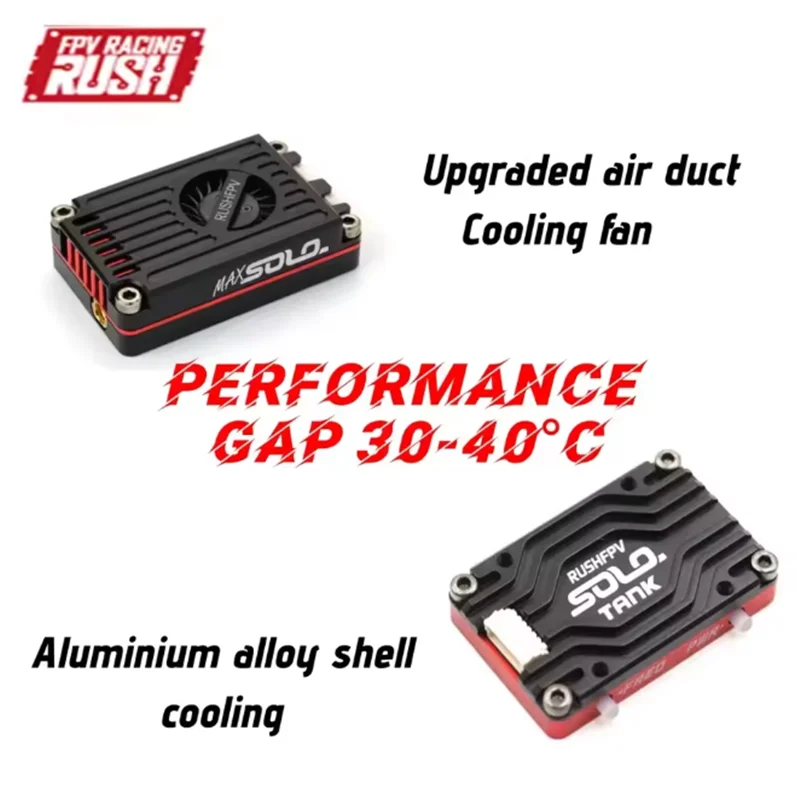 Rush tank max solo 2.5w 5.8ghz fpv transmissor de vídeo vtx 48ch longo alcance para drones rc aeronaves de asa fixa diy com escudo cnc