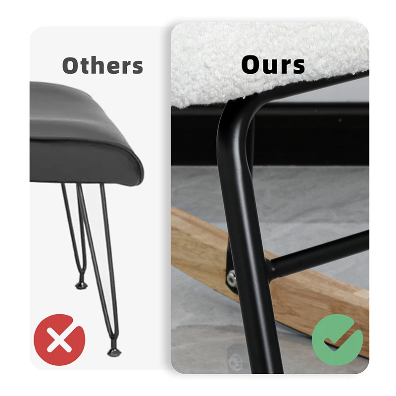 كرسي هزاز مريح للحضانة ، كرسي شراعي مع مسند ظهر عالٍ ، مساند للذراعين ووسادة منجدة ، كرسي هزاز لغرفة النوم #5