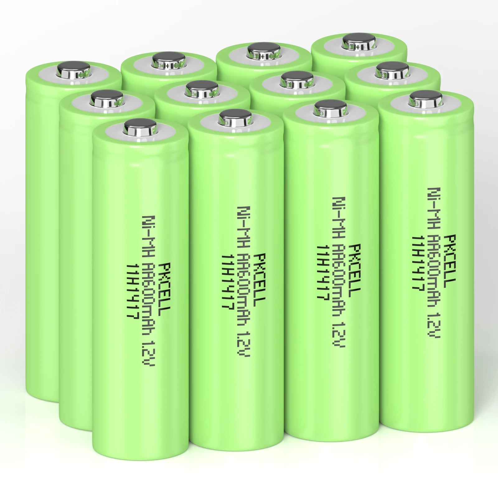 8/12/20PC PKCELL AA battery 1.2v AA rechargeable NIMH batteries industry Button top 600mah for solar light