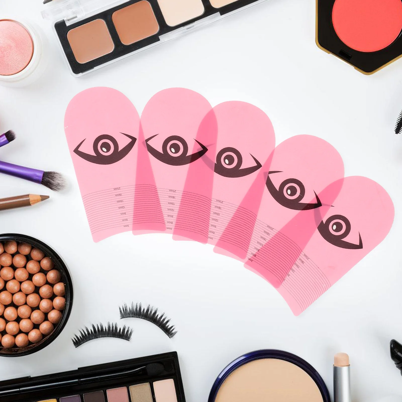 

5 Pcs Eyelash Measuring Ruler Rulers Length Measure Tool Extension Curler Plastic Curlers Tools